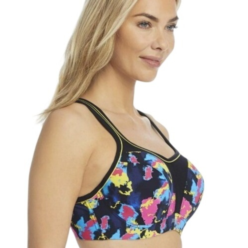 Panache Women's ELECTRIC PRINT Full-Busted Underwire Sports Bra 36DD Multicolor - Picture 2 of 11